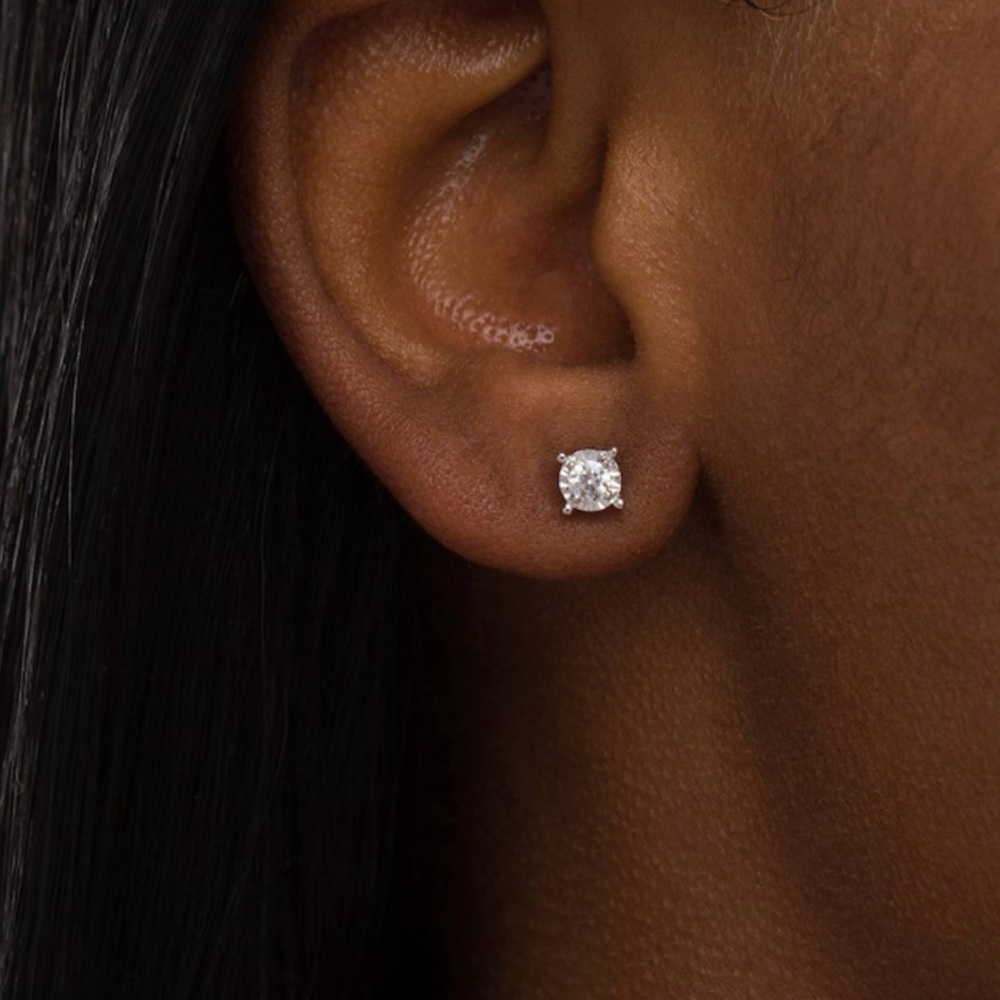 Certified 0.30 Cttw 14K White Gold Diamond Stud Earrings